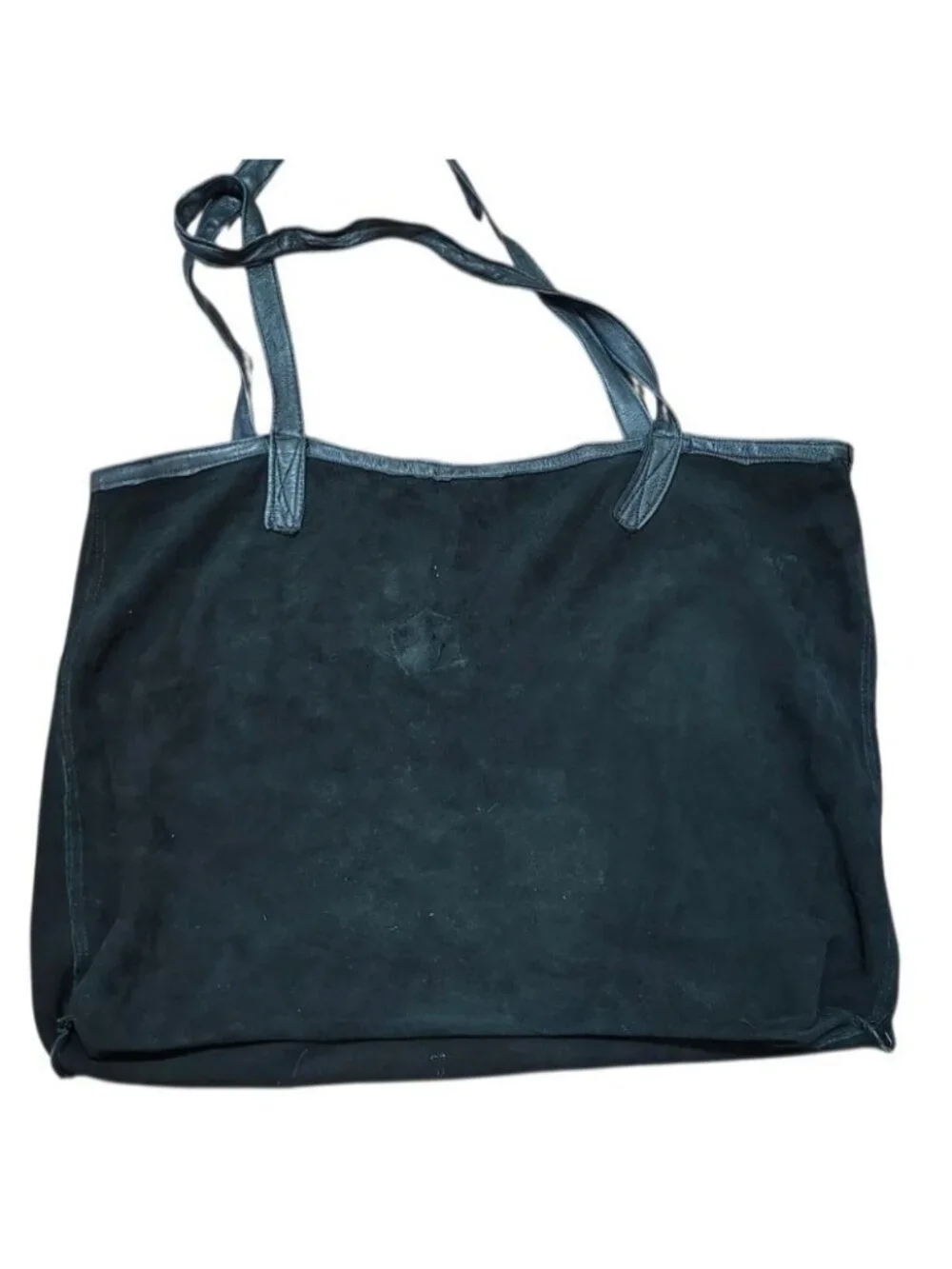 Vintage Orchard M/C Black Leather Oversized Tote Bag Made in USA Carryall
